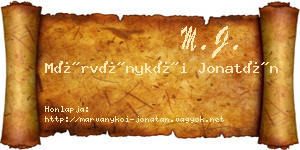 Márványkői Jonatán névjegykártya